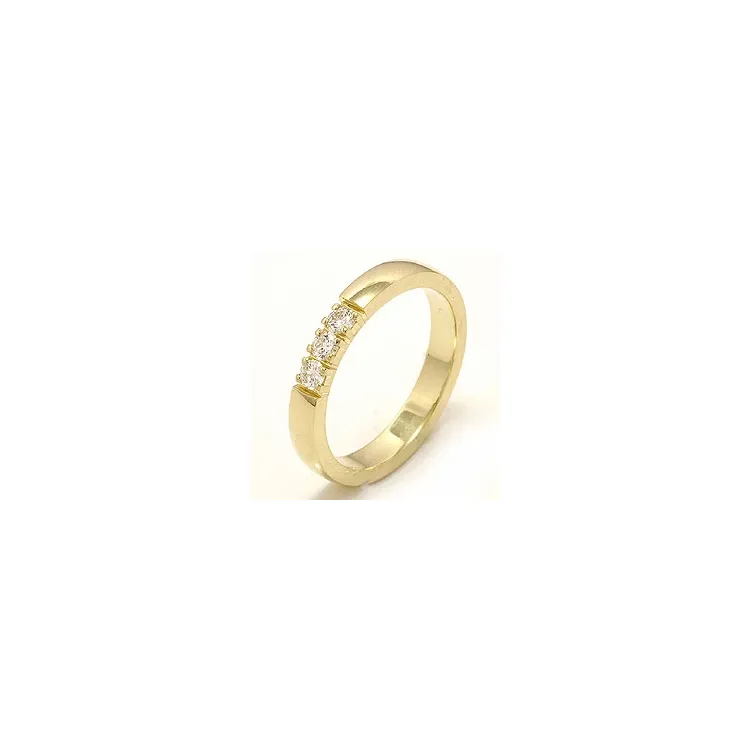 alianssisormus 14 karaatin kultaa 3 x 0,07 ct