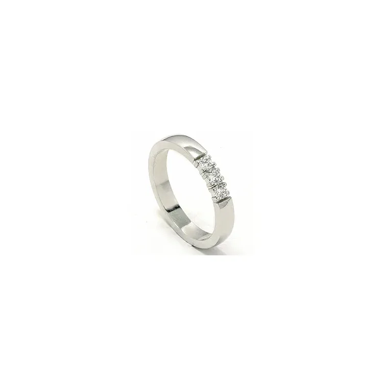 alianssisormus 14 karaatin valkokultaa 3 x 0,07 ct