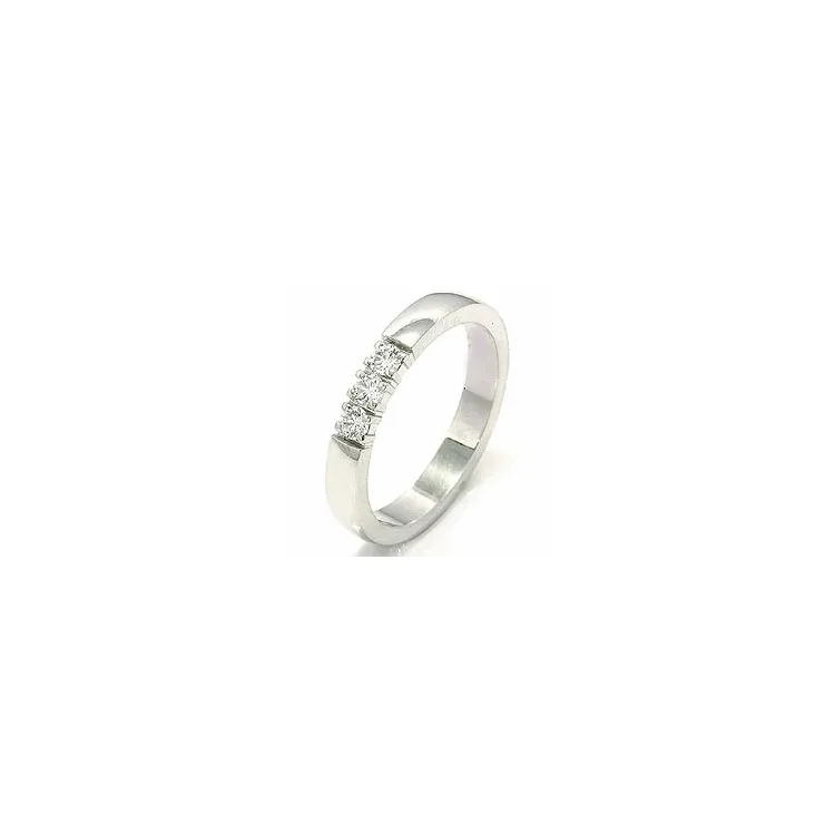 alianssisormus 14 karaatin valkokultaa 3 x 0,07 ct