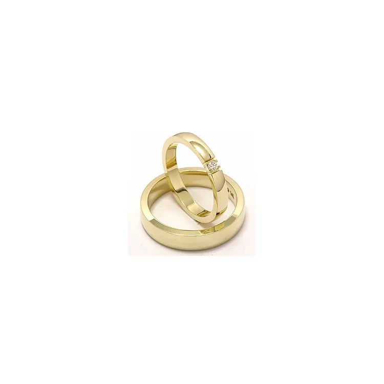 Vihkisormusta 14 karaatin kultaa 1x0,05 ct - setit