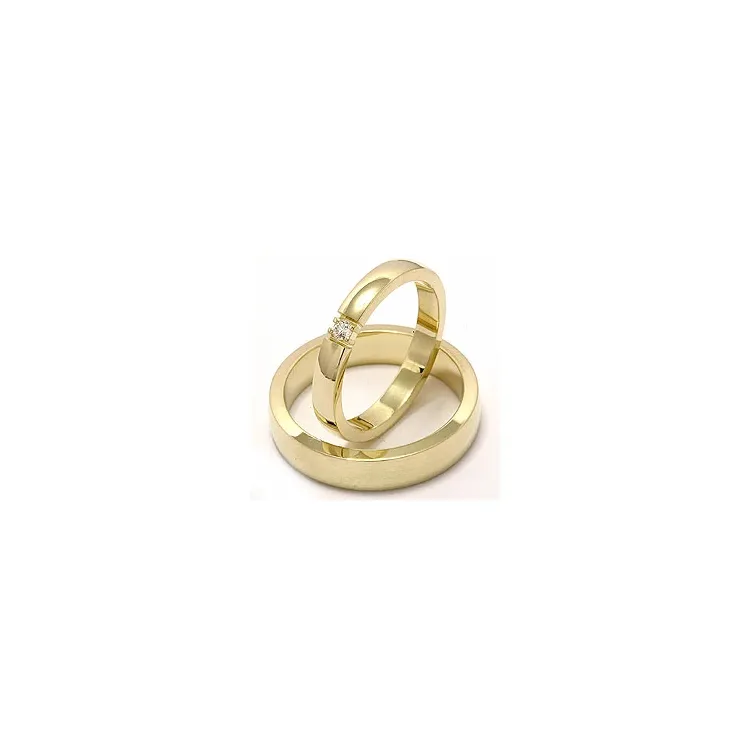 Vihkisormusta 14 karaatin kultaa 1x0,05 ct - setit