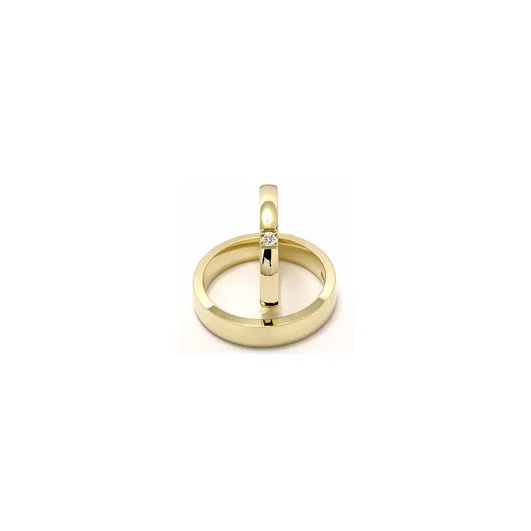Vihkisormusta 14 karaatin kultaa 1x0,05 ct - setit