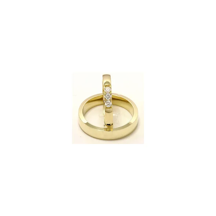 vihkisormusta 14 karaatin kultaa 3x0,07 ct - setit