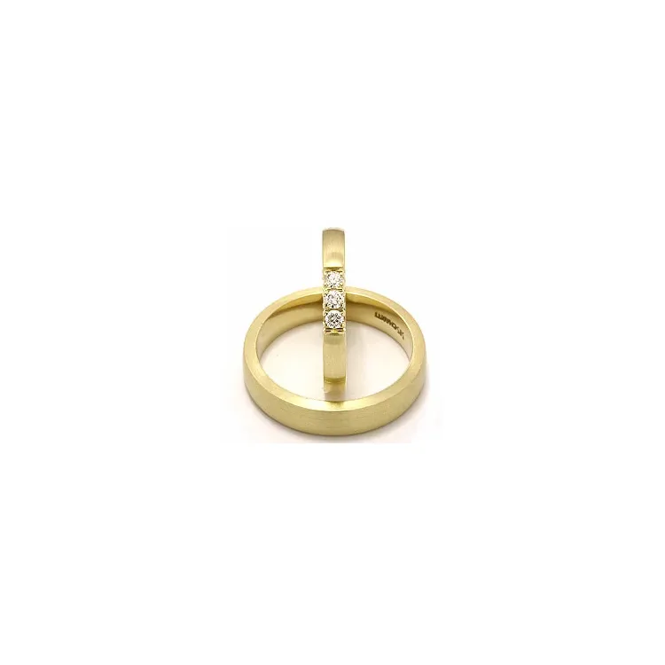 matta vihkisormusta 14 karaatin kultaa 3 x 0,05 ct - setit