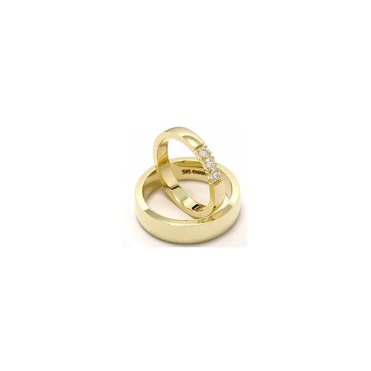 vihkisormusta 14 karaatin kultaa 3 x 0,07 ct - setit