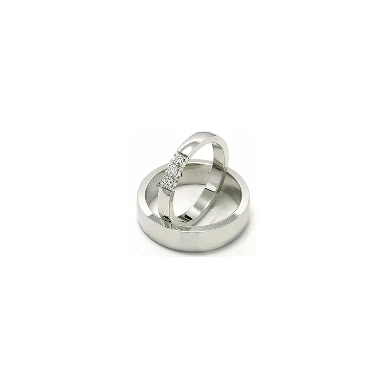 Vihkisormusta 14 karaatin valkokultaa 3 x 0,05 ct - setit