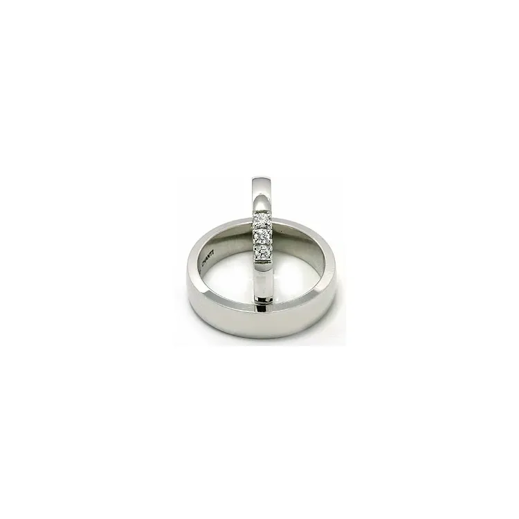 Vihkisormusta 14 karaatin valkokultaa 3 x 0,05 ct - setit