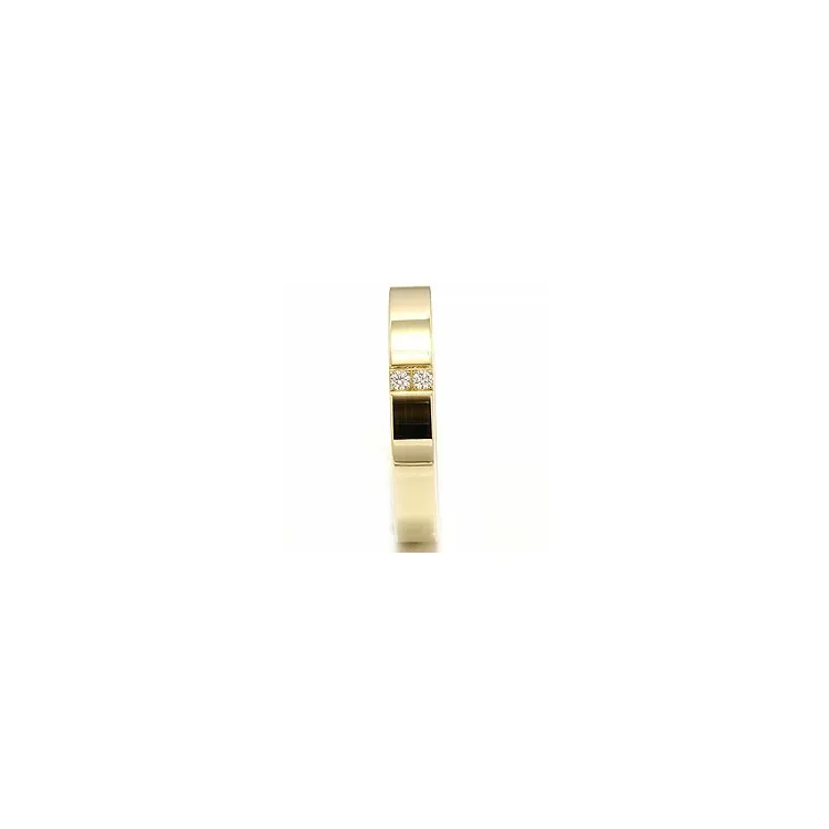 Elegantti kapea vihkisormus 14 karaatin kultaa 2 x 0,018 ct