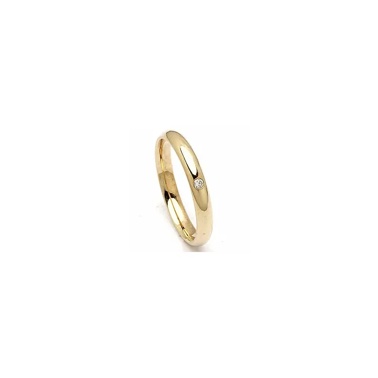 Vihkisormus 14 karaatin kultaa 0,025 ct