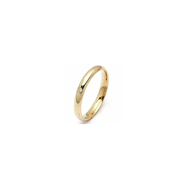 Vihkisormus 14 karaatin kultaa 0,025 ct
