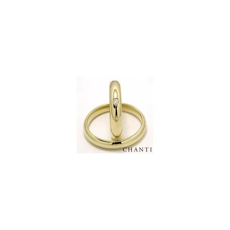 pyöreitä vihkisormusta 14 karaatin kultaa 1 x 0,05  ct - setit