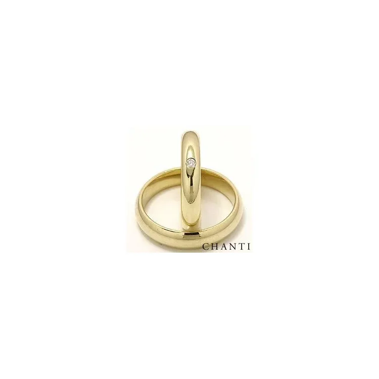 pyöreitä timantti vihkisormusta 14 karaatin kultaa 0,05 ct - setit