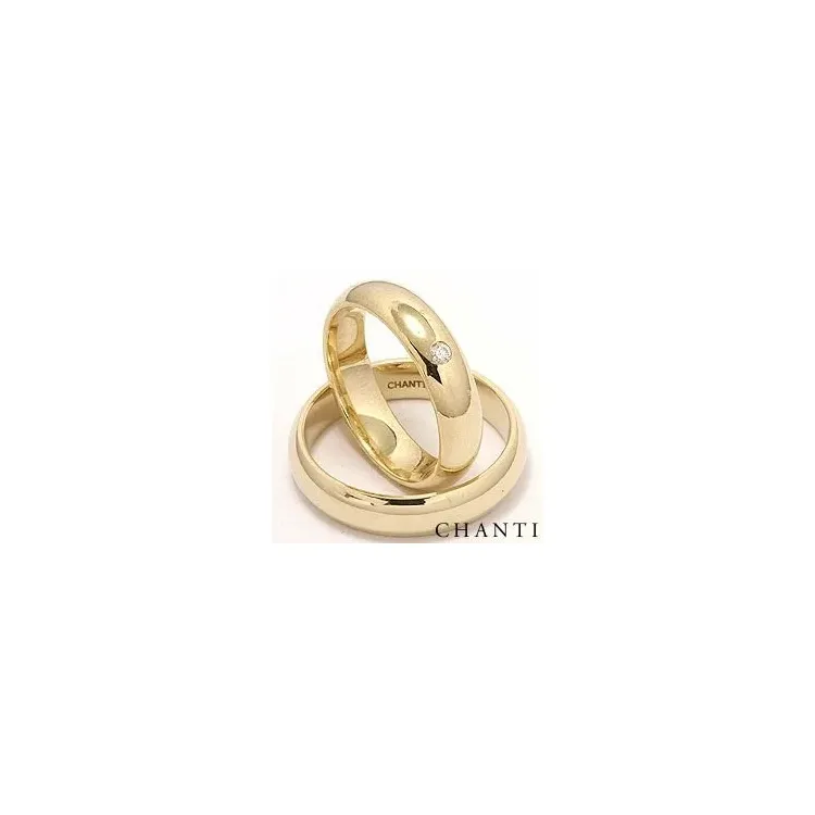 Vihkisormusta 14 karaatin kultaa 0,05 ct - setit