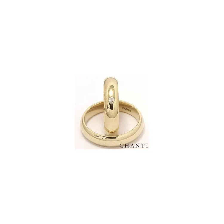 Vihkisormusta 14 karaatin kultaa 0,05 ct - setit