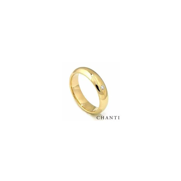 Vihkisormus 14 karaatin kultaa 0,05 ct