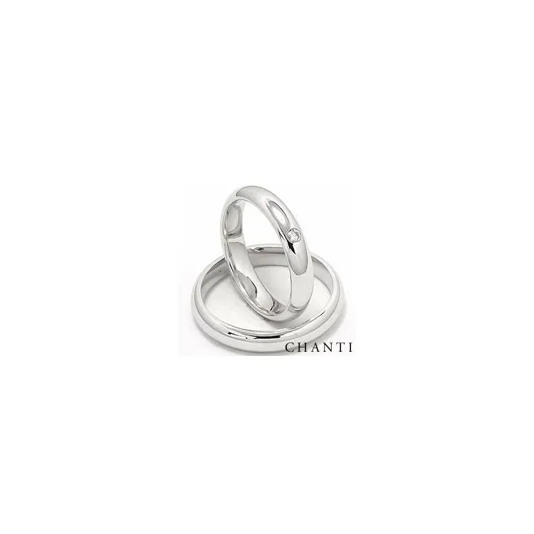 Vihkisormusta 14 karaatin valkokultaa 0,05 ct - setit