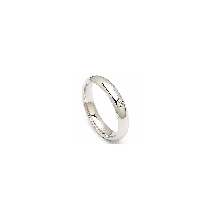 pyöreä vihkisormus 14 karaatin valkokultaa 0,05 ct