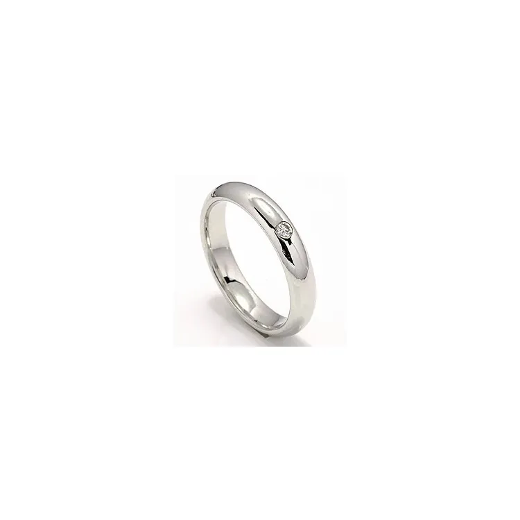Vihkisormus 14 karaatin valkokultaa 0,05 ct