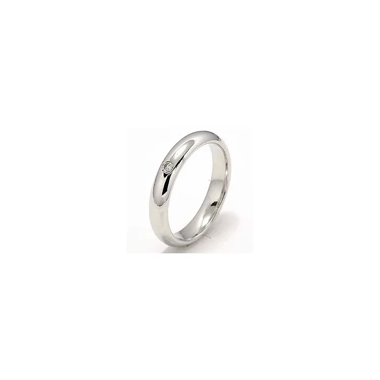 Vihkisormus 14 karaatin valkokultaa 0,05 ct