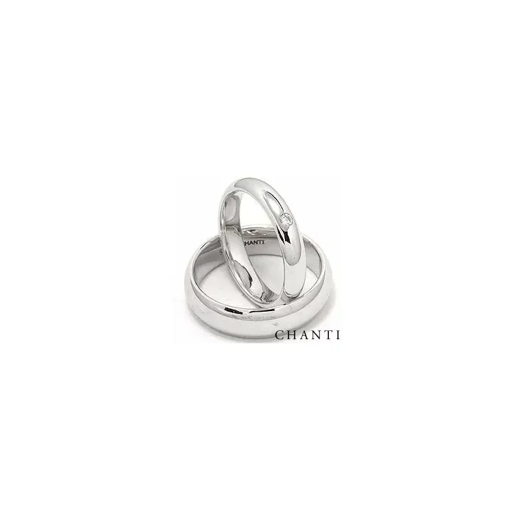 Vihkisormusta 14 karaatin valkokultaa 0,05 ct - setit