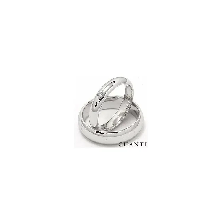 Vihkisormusta 14 karaatin valkokultaa 0,05 ct - setit