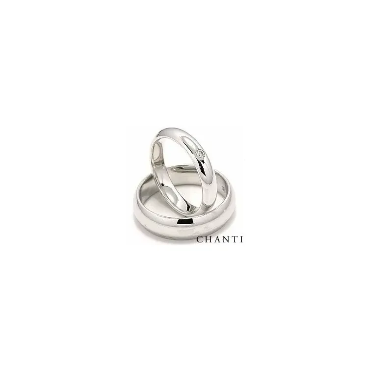 Vihkisormusta 14 karaatin valkokultaa 0,05 ct - setit