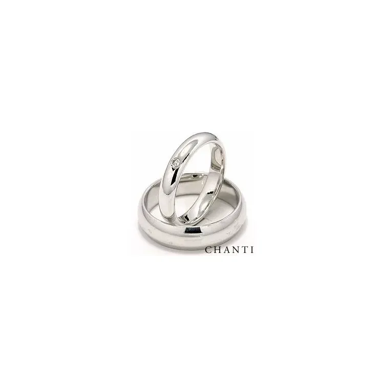 Vihkisormusta 14 karaatin valkokultaa 0,05 ct - setit