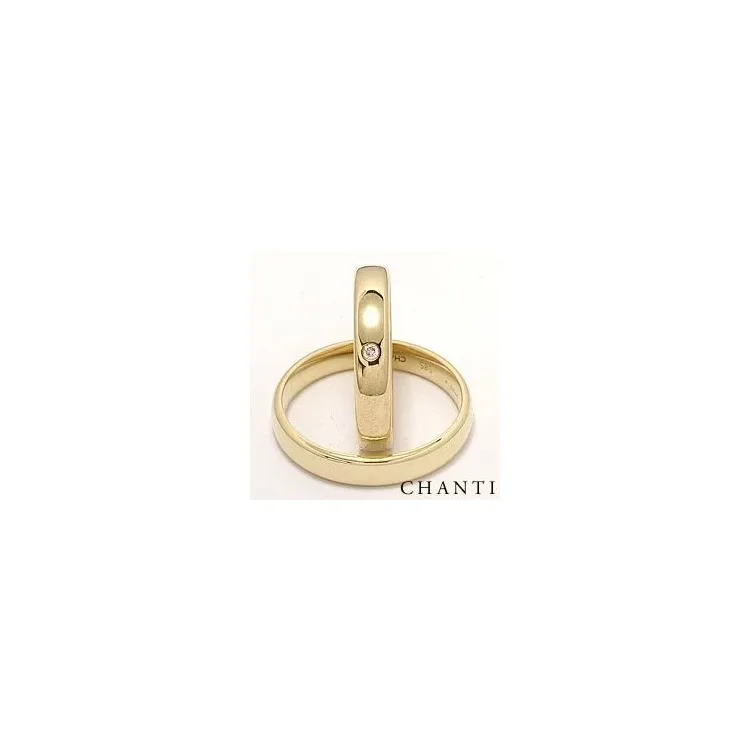 Vihkisormusta 14 karaatin kultaa 0,025 ct - setit