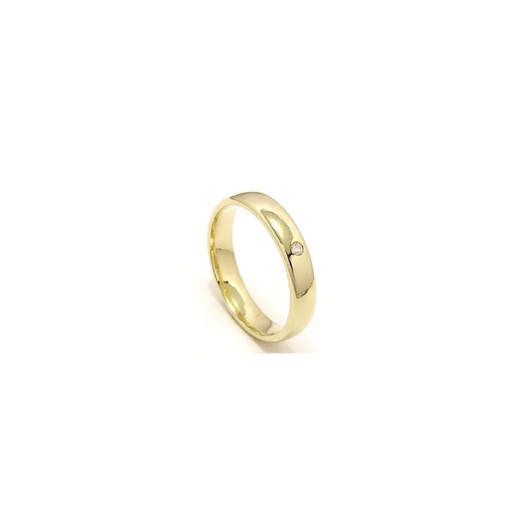 Vihkisormus 14 karaatin kultaa 0,025 ct