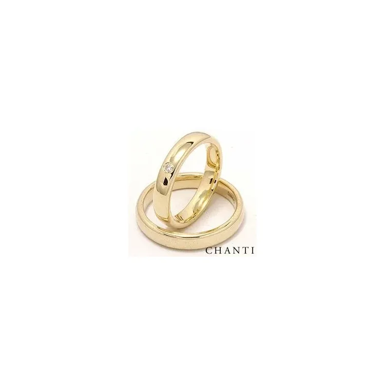 Vihkisormusta 14 karaatin kultaa 0,05 ct ct - setit