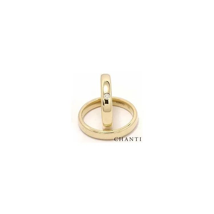 Vihkisormusta 14 karaatin kultaa 0,05 ct ct - setit