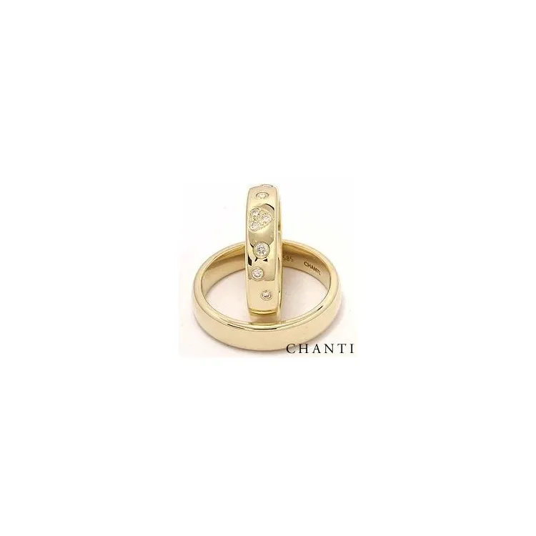 vihkisormusta 14 karaatin kultaa 0,225 ct - setit