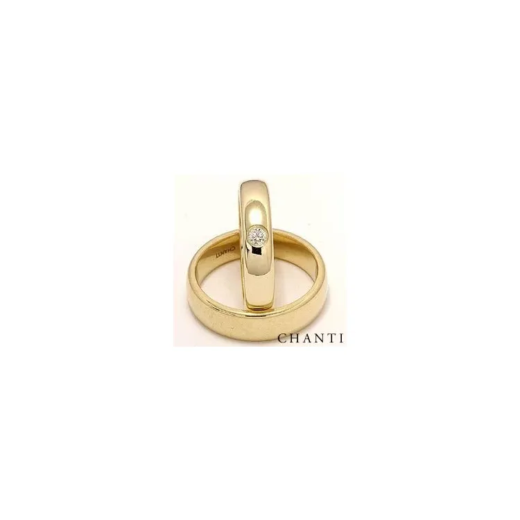 vihkisormusta 14 karaatin kultaa 0,10 ct - setit