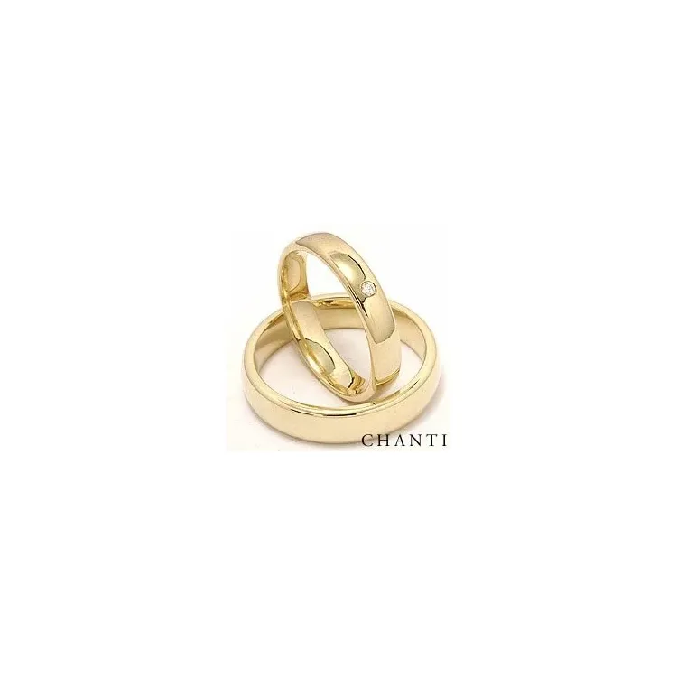 Vihkisormusta 14 karaatin kultaa 0,025 ct ct - setit