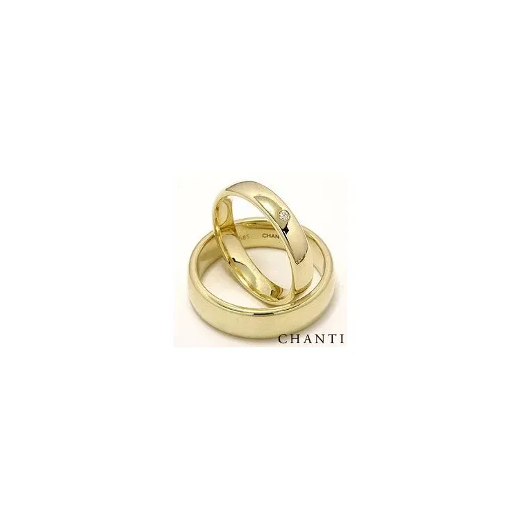 Vihkisormusta 14 karaatin kultaa 0,025 ct - setit