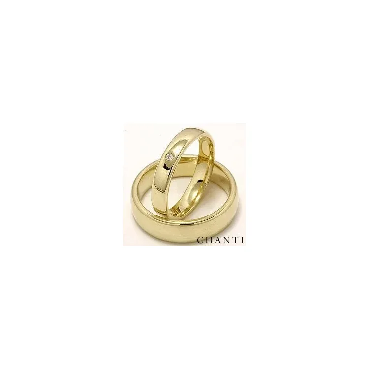 Vihkisormusta 14 karaatin kultaa 0,025 ct - setit