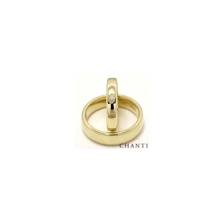 Vihkisormusta 14 karaatin kultaa 0,025 ct - setit