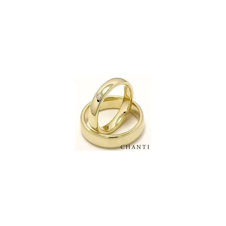 Vihkisormusta 14 karaatin kultaa 0,05 ct - setit