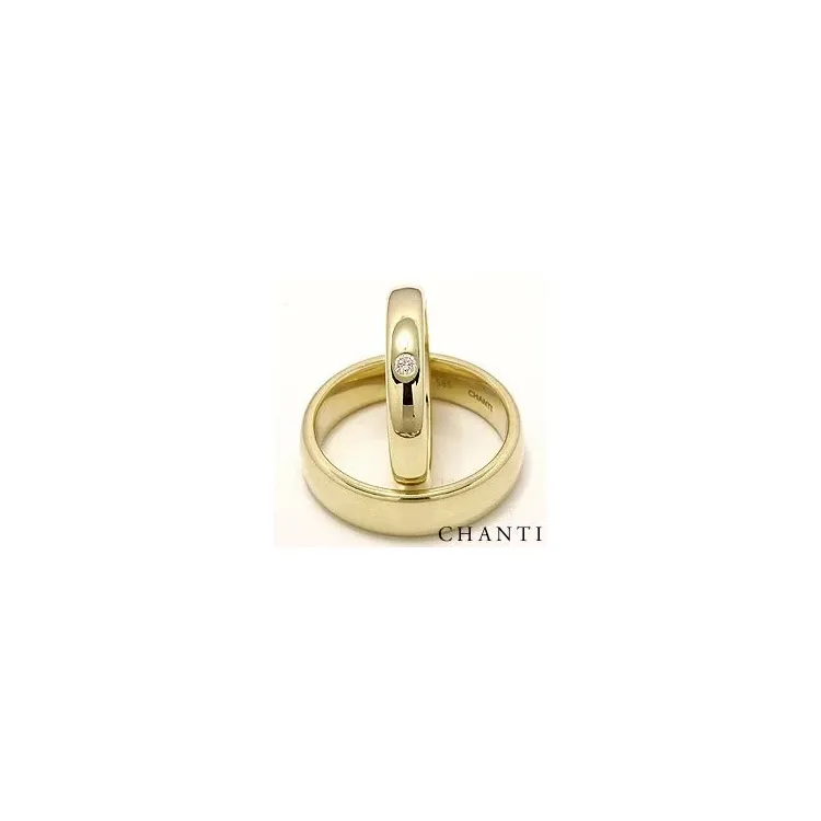 Vihkisormusta 14 karaatin kultaa 0,05 ct - setit