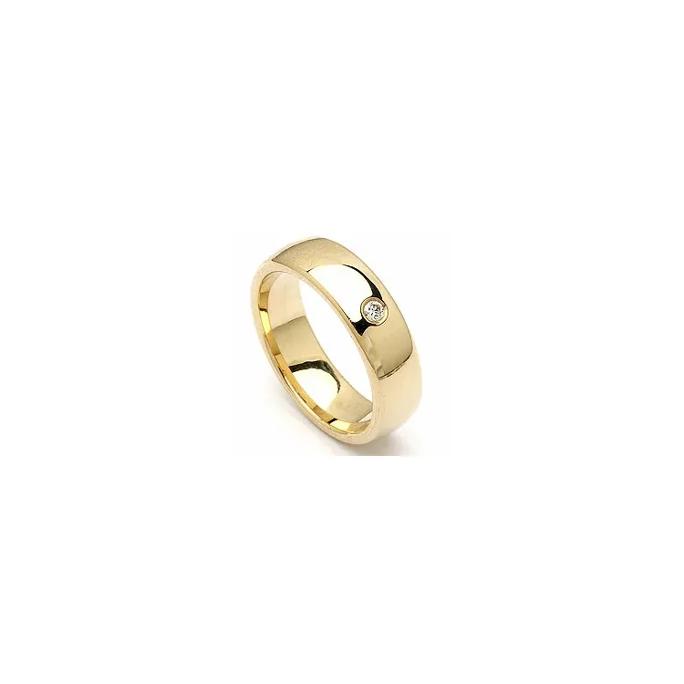 timantti vihkisormus 14 karaatin kultaa 0,05 ct
