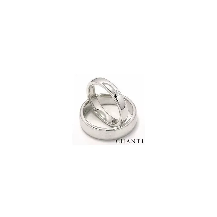 Vihkisormusta 14 karaatin valkokultaa 0,05 ct - setit