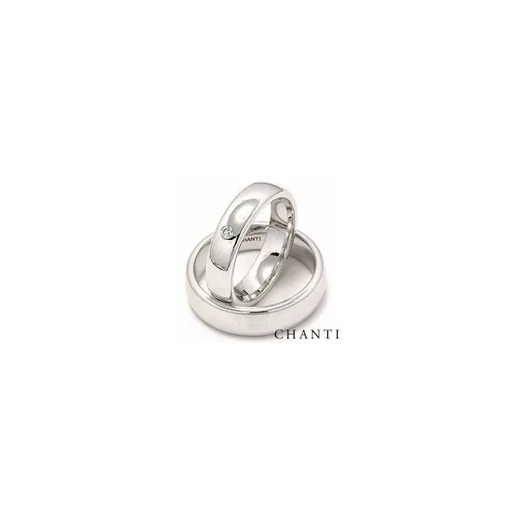 ovaaleja vihkisormusta 14 karaatin valkokultaa 0,05 ct - setit