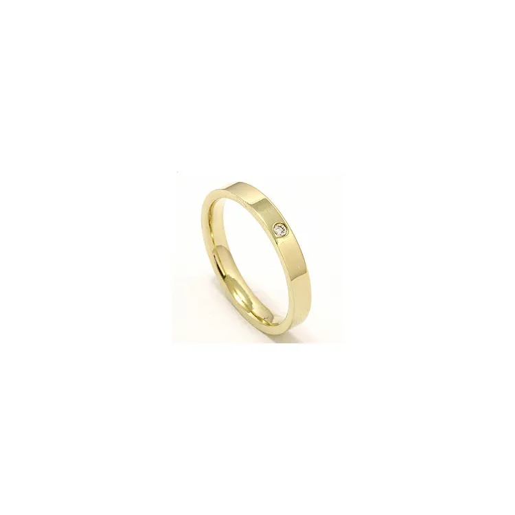 Vihkisormus 14 karaatin kultaa 0,025 ct