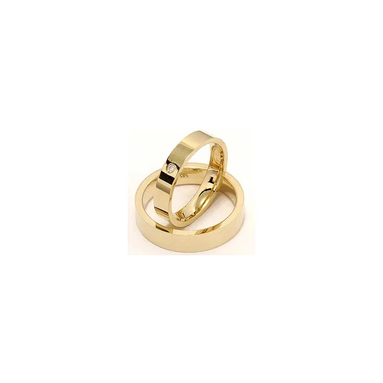 Vihkisormusta 14 karaatin kultaa 0,025 ct - setit