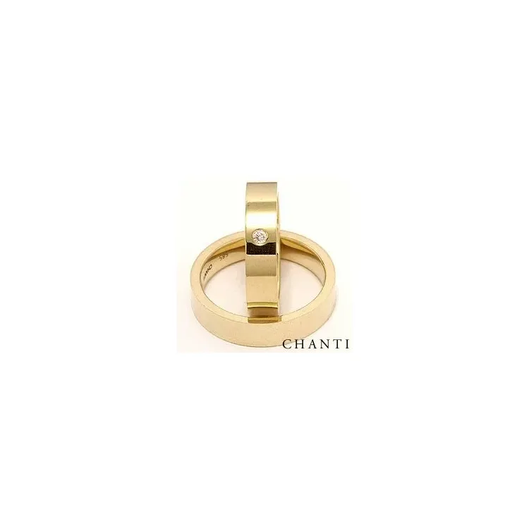 Vihkisormusta 14 karaatin kultaa 0,05 ct ct - setit