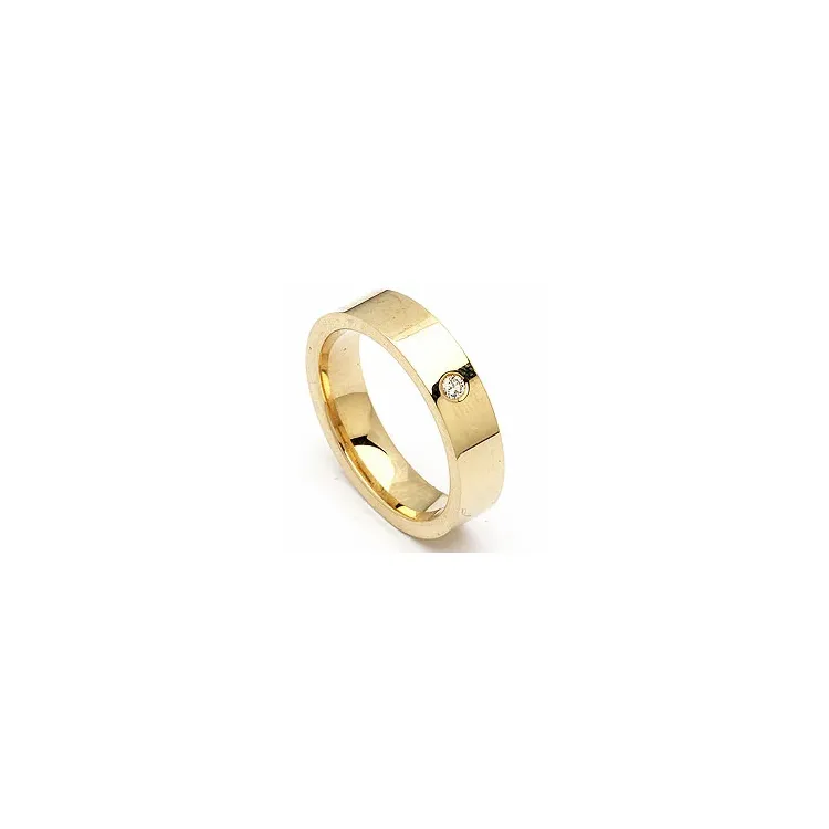 Vihkisormus 14 karaatin kultaa 0,05 ct