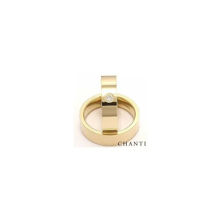 Leveät litteitä timantti vihkisormusta 14 karaatin kultaa 0,10 ct - setit