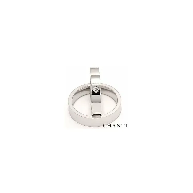 Vihkisormusta 14 karaatin valkokultaa 0,05 ct - setit