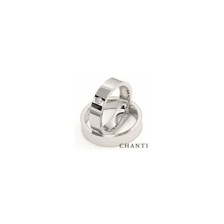Vihkisormusta 14 karaatin valkokultaa 0,05 ct - setit