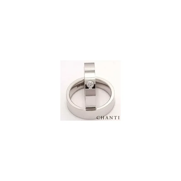 Vihkisormusta 14 karaatin valkokultaa 0,10 ct - setit